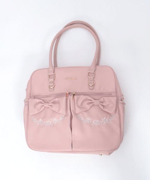 axes femme（アクシーズファム）の「撥水ナイロンＷリボンボストン（ボストンバッグ・レディース・ピンク/ブラック・FREE）」の7枚目の写真