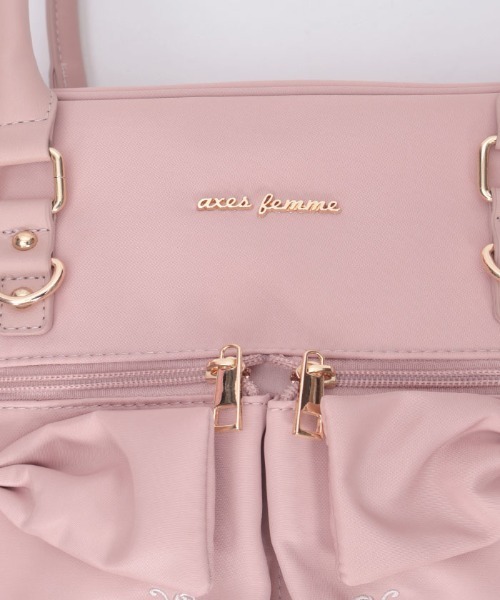 axes femme（アクシーズファム）の「撥水ナイロンＷリボンボストン（ボストンバッグ・レディース・ピンク/ブラック・FREE）」の10枚目の写真