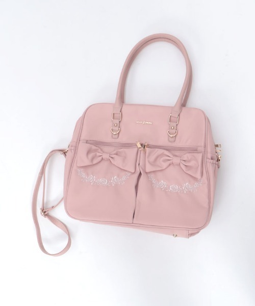 axes femme（アクシーズファム）の「撥水ナイロンＷリボンボストン（ボストンバッグ・レディース・ピンク/ブラック・FREE）」の15枚目の写真