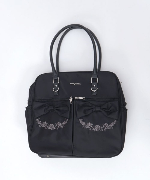 axes femme（アクシーズファム）の「撥水ナイロンＷリボンボストン（ボストンバッグ・レディース・ピンク/ブラック・FREE）」の16枚目の写真