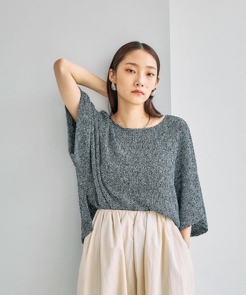 LEPSIM(レプシィム)の「5ゲージネップメッシュプルオーバーSS 661448(ニット/セーター・レディース・ベージュ/ブラック/レッド/グレイッシュベージュ・FREE)」の17枚目の写真