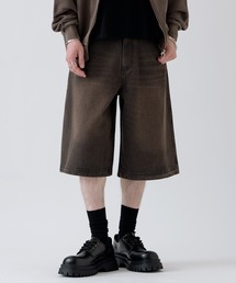 12oz デニム ワイド ハーフパンツ
