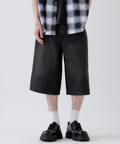 improves（インプローブス）の「12oz デニム ワイド ハーフパンツ（その他パンツ・メンズ・チャコール/カモフラージュ/ブラック/ブルー/ネイビー・LARGE/X-LARGE/MEDIUM）」の2枚目の写真