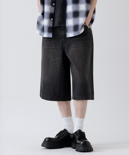 improves（インプローブス）の「12oz デニム ワイド ハーフパンツ（その他パンツ・メンズ・チャコール/カモフラージュ/ブラック/ブルー/ネイビー・LARGE/X-LARGE/MEDIUM）」の6枚目の写真