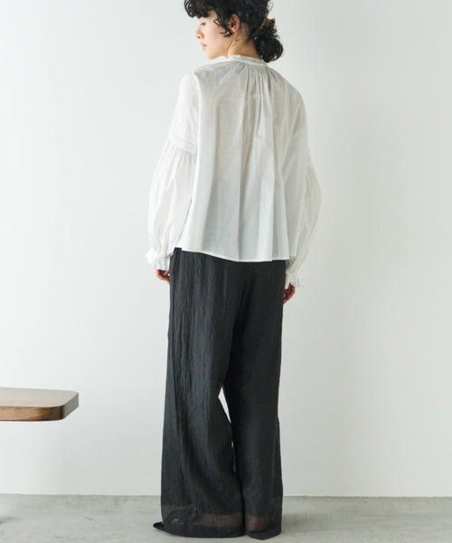 Libra Cue(リブラ キュー)の「シアーワイドパンツ(その他パンツ・レディース・ベージュ/ブラック・FREE)」の14枚目の写真