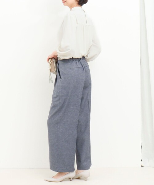 MICO COULIER（ミコクリエ）の「エラスティックカルゼブラウス（シャツ/ブラウス・レディース・サックスブルー/オフホワイト/ネイビー/ピンク・38）」の12枚目の写真