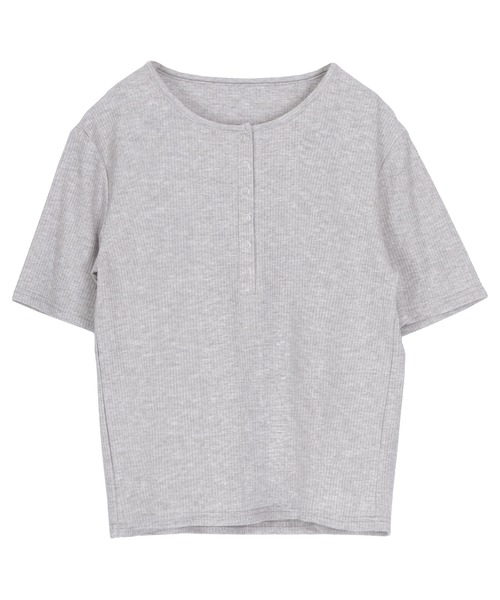 titivate(ティティベイト)の「機能性リブカットソーヘンリーネックトップス(Tシャツ/カットソー・レディース・レッド/ライトグレー/ネイビー/ブラック/オフホワイト/ライトイエロー・L/M/S)」の14枚目の写真