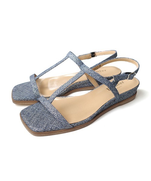 Pointer(shoes)(ポインター)の「【本革・日本製】 ストラップ ウエッジソール スクエアトゥ バックストラップ サンダル(サンダル・レディース・シルバー/オフホワイト/ブラック/その他・L/LL/M/S)」の4枚目の写真