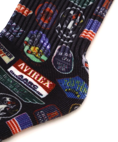 AVIREX（アヴィレックス）の「AVIREX MULTI-GRAPHIC PRINT SOCKS（ソックス/靴下・メンズ・ブラック・FREE）」の3枚目の写真