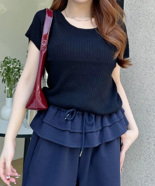 Ada.（エイダ）の「バックパンチアウト ラグラン半袖サマーニット（ニット/セーター・レディース・ホワイト/ブルー/ライトイエロー/ブラック・FREE）」の22枚目の写真
