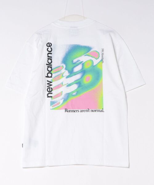 NEW BALANCE（ニューバランス）の「new balance/ニューバランス 半袖 Tシャツ バックプリント トライロゴヒートマップTシャツ MT61V4ZG（Tシャツ/カットソー・メンズ・ホワイト/ブラック・M/XL/L）」の4枚目の写真