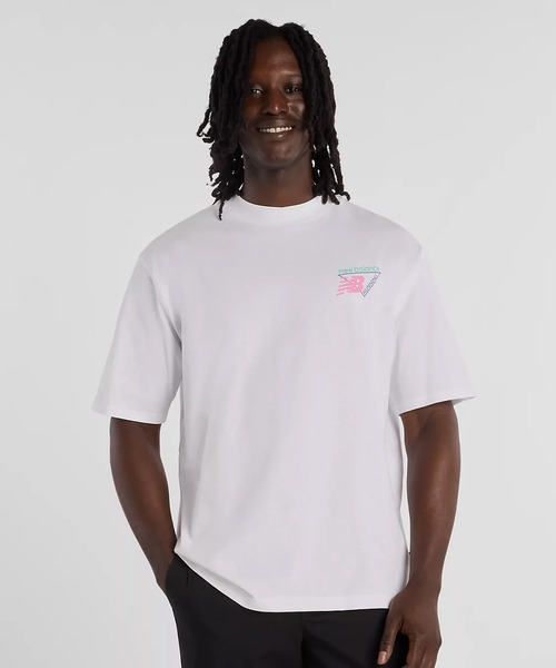 NEW BALANCE（ニューバランス）の「new balance/ニューバランス 半袖 Tシャツ バックプリント トライロゴヒートマップTシャツ MT61V4ZG（Tシャツ/カットソー・メンズ・ホワイト/ブラック・M/XL/L）」の5枚目の写真