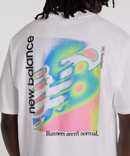 NEW BALANCE（ニューバランス）の「new balance/ニューバランス 半袖 Tシャツ バックプリント トライロゴヒートマップTシャツ MT61V4ZG（Tシャツ/カットソー・メンズ・ホワイト/ブラック・M/XL/L）」の8枚目の写真