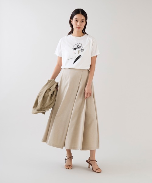 marmors(マルモア)の「【marmors】イヤリングイラストTシャツ(Tシャツ/カットソー・レディース・ベージュ/ホワイト・36)」の6枚目の写真