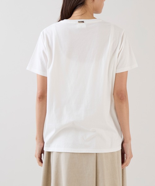 marmors(マルモア)の「【marmors】イヤリングイラストTシャツ(Tシャツ/カットソー・レディース・ベージュ/ホワイト・36)」の12枚目の写真