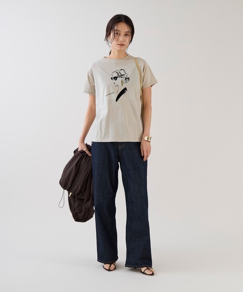 marmors(マルモア)の「【marmors】イヤリングイラストTシャツ(Tシャツ/カットソー・レディース・ベージュ/ホワイト・36)」の18枚目の写真