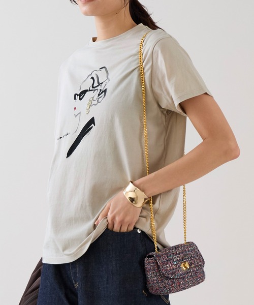 marmors(マルモア)の「【marmors】イヤリングイラストTシャツ(Tシャツ/カットソー・レディース・ベージュ/ホワイト・36)」の19枚目の写真