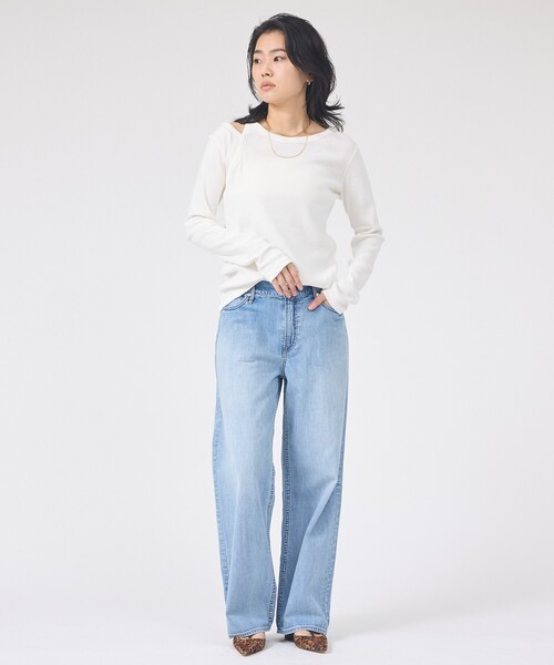 Rouge vif（ルージュヴィフ）の「【IRONING/アイロニング】アシンメトリーロングスリーブTシャツ/ロンT/カットソー（Tシャツ/カットソー・レディース・ホワイト/チャコールグレー・フリー）」の12枚目の写真