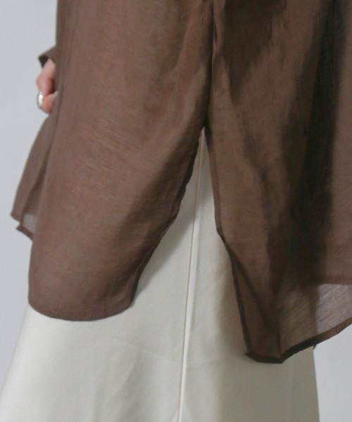 NYLAUS(ナイラス)の「【SG】シアーオーバーサイズドルマンシャツ 長袖シアーシャツ(シャツ/ブラウス・レディース・ブラック/グレイッシュベージュ/オフホワイト/ブラウン・M)」の18枚目の写真