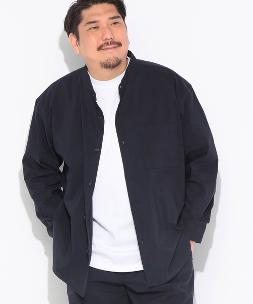 B&T CLUB(ビーティークラブ)の「シャツ 長袖 メンズ 大きいサイズ NEO LINEN 無地 バンドカラー B&T CLUB (ビーアンドティークラブ)(シャツ/ブラウス・メンズ・ベージュ/ネイビー・X2(4L~5L)/X1(3L~4L)/X3(6L~7L))」の17枚目の写真