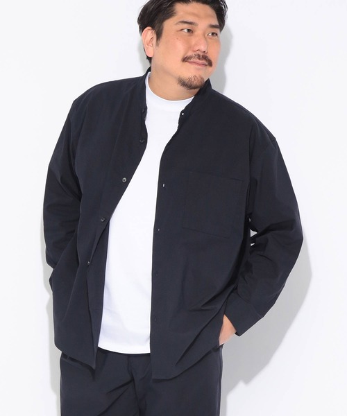 B&T CLUB(ビーティークラブ)の「シャツ 長袖 メンズ 大きいサイズ NEO LINEN 無地 バンドカラー B&T CLUB (ビーアンドティークラブ)(シャツ/ブラウス・メンズ・ベージュ/ネイビー・X2(4L~5L)/X1(3L~4L)/X3(6L~7L))」の19枚目の写真