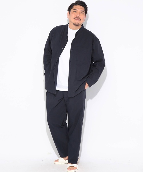 B&T CLUB(ビーティークラブ)の「シャツ 長袖 メンズ 大きいサイズ NEO LINEN 無地 バンドカラー B&T CLUB (ビーアンドティークラブ)(シャツ/ブラウス・メンズ・ベージュ/ネイビー・X2(4L~5L)/X1(3L~4L)/X3(6L~7L))」の20枚目の写真