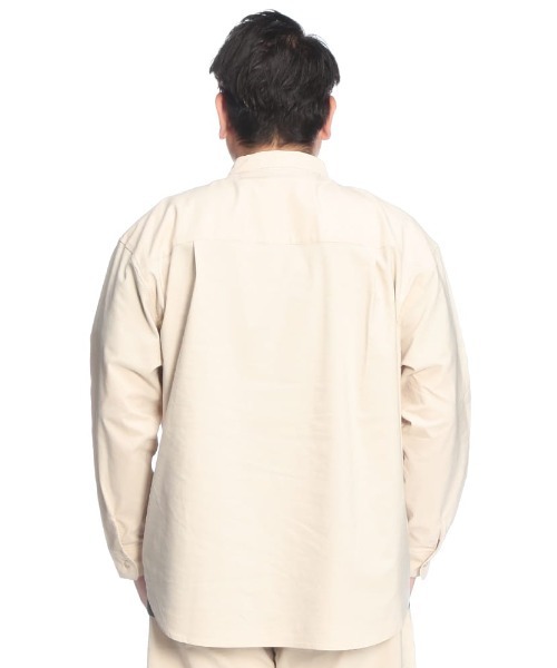 B&T CLUB(ビーティークラブ)の「シャツ 長袖 メンズ 大きいサイズ NEO LINEN 無地 バンドカラー B&T CLUB (ビーアンドティークラブ)(シャツ/ブラウス・メンズ・ベージュ/ネイビー・X2(4L~5L)/X1(3L~4L)/X3(6L~7L))」の22枚目の写真