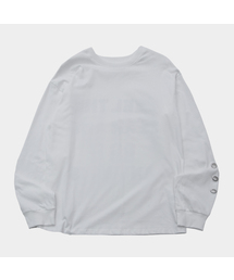 PLACE STUDIO | ビーズグラフィックアイレットポイントコットンルーズフィット長袖ロングスリーブTシャツ[ホワイト](Tシャツ/カットソー)