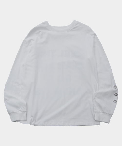 PLACE STUDIO（プレイススタジオ）の「ビーズグラフィックアイレットポイントコットンルーズフィット長袖ロングスリーブTシャツ[ホワイト]（Tシャツ/カットソー・レディース・ホワイト・FREE）」の6枚目の写真