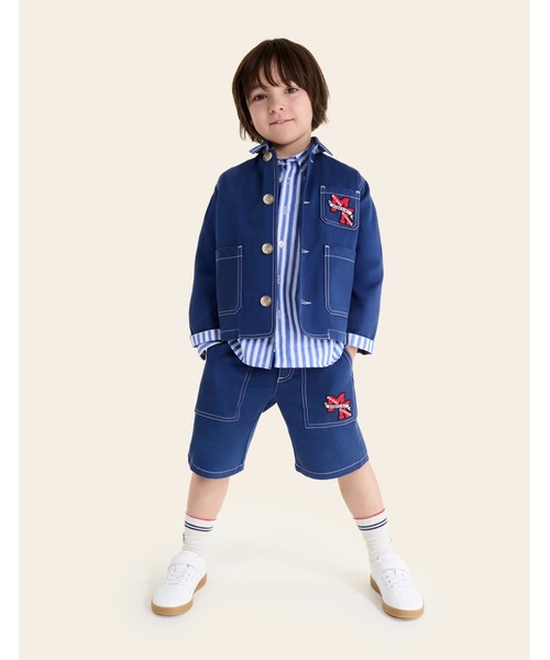 Maison Kitsune（メゾンキツネ）の「LINUS GARBARDINE WORKWEAR JACKET（デニムジャケット・キッズ・インディゴブルー・120cm/110cm/150cm/140cm/130cm）」の2枚目の写真