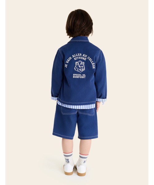 Maison Kitsune（メゾンキツネ）の「LINUS GARBARDINE WORKWEAR JACKET（デニムジャケット・キッズ・インディゴブルー・120cm/110cm/150cm/140cm/130cm）」の9枚目の写真