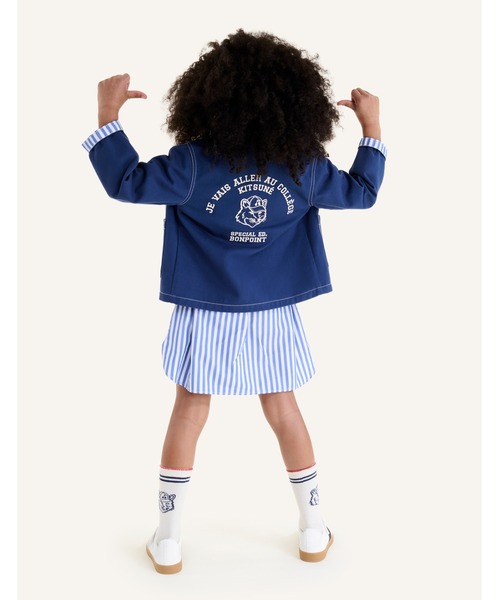 Maison Kitsune（メゾンキツネ）の「LINUS GARBARDINE WORKWEAR JACKET（デニムジャケット・キッズ・インディゴブルー・120cm/110cm/150cm/140cm/130cm）」の8枚目の写真