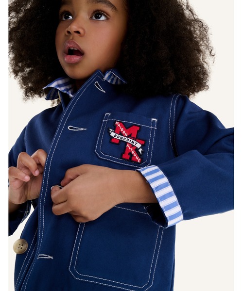 Maison Kitsune（メゾンキツネ）の「LINUS GARBARDINE WORKWEAR JACKET（デニムジャケット・キッズ・インディゴブルー・120cm/110cm/150cm/140cm/130cm）」の5枚目の写真