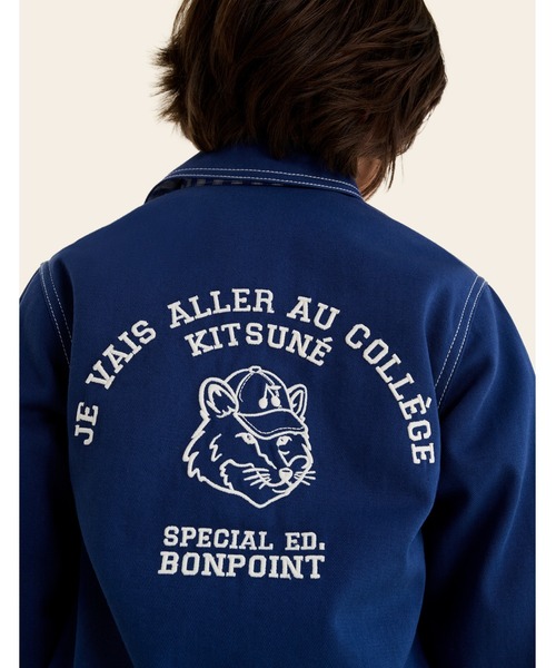 Maison Kitsune（メゾンキツネ）の「LINUS GARBARDINE WORKWEAR JACKET（デニムジャケット・キッズ・インディゴブルー・120cm/110cm/150cm/140cm/130cm）」の12枚目の写真