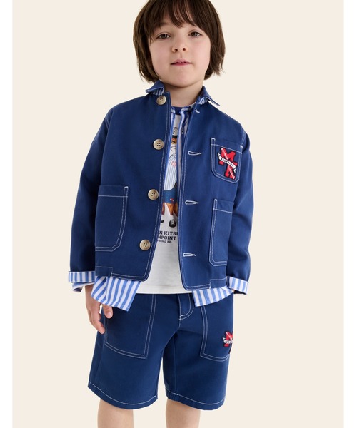 Maison Kitsune（メゾンキツネ）の「LINUS GARBARDINE WORKWEAR JACKET（デニムジャケット・キッズ・インディゴブルー・120cm/110cm/150cm/140cm/130cm）」の11枚目の写真