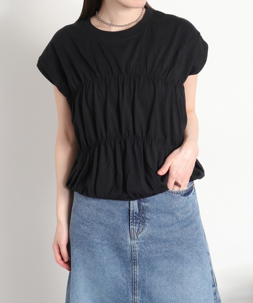 cepo(セポ)の「シャーリングフレンチTシャツ(Tシャツ/カットソー・レディース・ブラック/ブルー/ホワイト・M)」の17枚目の写真