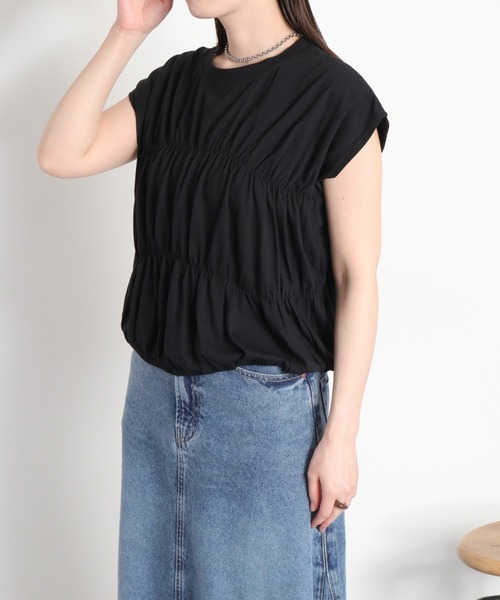 cepo(セポ)の「シャーリングフレンチTシャツ(Tシャツ/カットソー・レディース・ブラック/ブルー/ホワイト・M)」の18枚目の写真