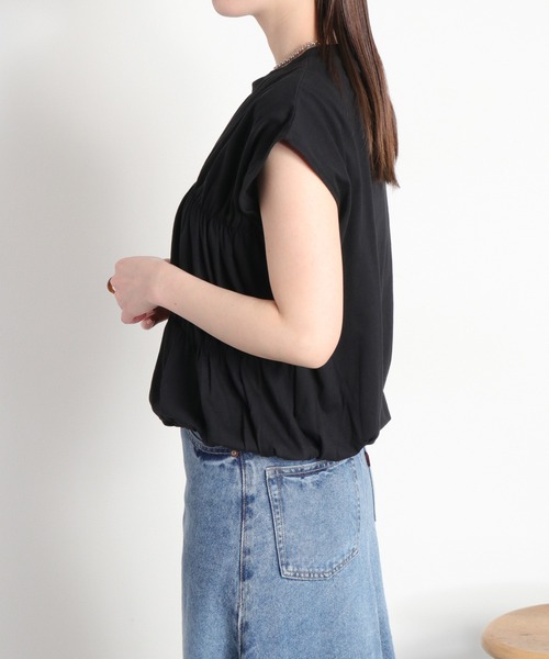 cepo(セポ)の「シャーリングフレンチTシャツ(Tシャツ/カットソー・レディース・ブラック/ブルー/ホワイト・M)」の19枚目の写真