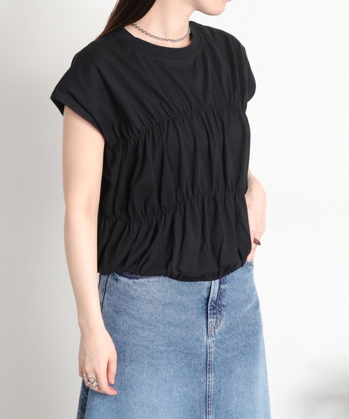 cepo(セポ)の「シャーリングフレンチTシャツ(Tシャツ/カットソー・レディース・ブラック/ブルー/ホワイト・M)」の21枚目の写真