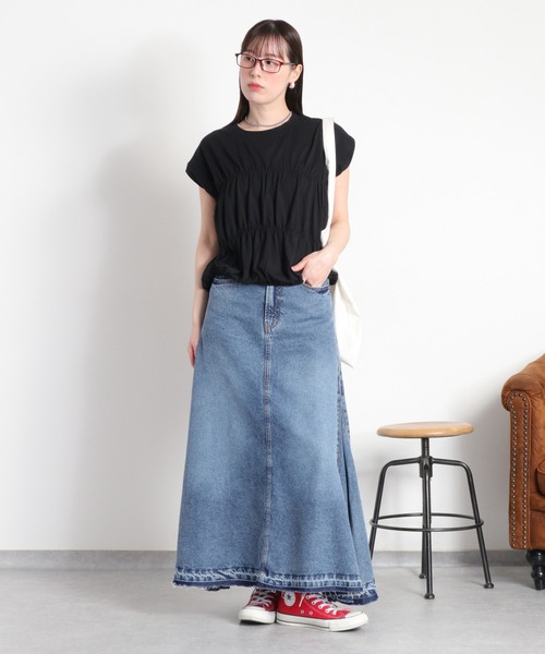 cepo(セポ)の「シャーリングフレンチTシャツ(Tシャツ/カットソー・レディース・ブラック/ブルー/ホワイト・M)」の12枚目の写真