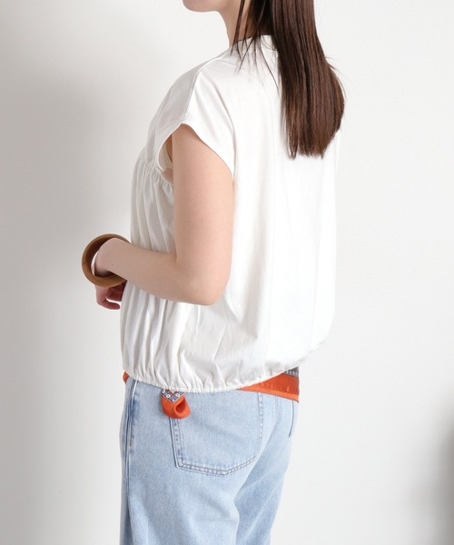 cepo(セポ)の「シャーリングフレンチTシャツ(Tシャツ/カットソー・レディース・ブラック/ブルー/ホワイト・M)」の8枚目の写真