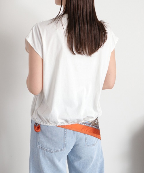 cepo(セポ)の「シャーリングフレンチTシャツ(Tシャツ/カットソー・レディース・ブラック/ブルー/ホワイト・M)」の9枚目の写真
