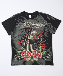 限定展開 Ed Hardy/エドハーディ BLK RHINESTONE-ED HARDY SS TEE（T