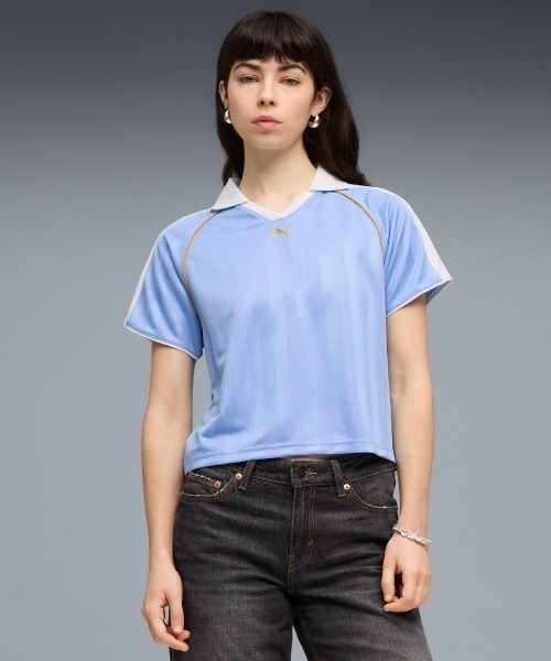 PUMA(プーマ)の「PUMA WNS 7 RELAXED FOOTBALL SHORT SLEEVE TEE(プーマ ウィメンズ T7 リラックスド フットボール 半袖 Tシャツ)(Tシャツ/カットソー・レディース・グリーン系/ブルー系・SMALL/MEDIUM/LARGE)」の2枚目の写真