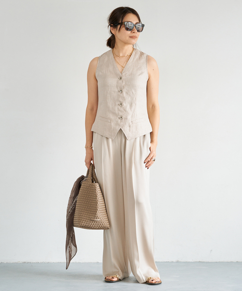 Deuxieme Classe（ドゥーズィエムクラス）の「*OGLINEN ベスト（ベスト・レディース・アイボリー/キャメル・38/36）」の3枚目の写真
