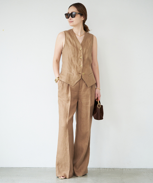 Deuxieme Classe（ドゥーズィエムクラス）の「*OGLINEN ベスト（ベスト・レディース・アイボリー/キャメル・38/36）」の4枚目の写真