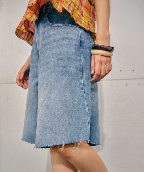 BAYFLOW(ベイフロー)の「デニムハーフパンツ(デニムパンツ・レディース・ブラック/ブルー・SMALL/MEDIUM)」の5枚目の写真