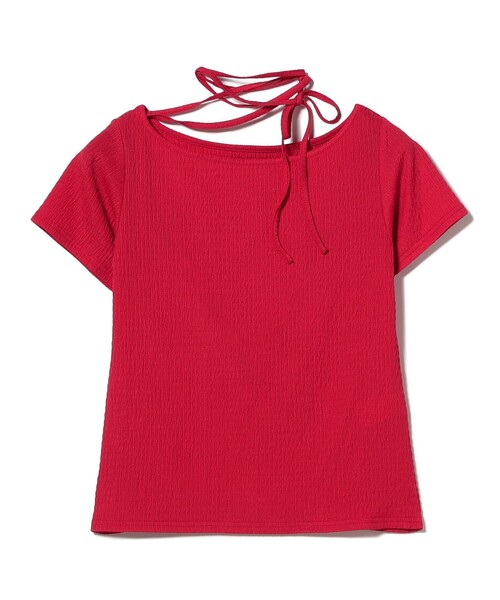 Ray BEAMS（レイビームス）の「ネックリボン ボートネック Tシャツ（Tシャツ/カットソー・レディース・レッド/ダークブラウン・ONE SIZE）」の11枚目の写真