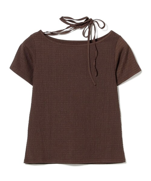 Ray BEAMS（レイビームス）の「ネックリボン ボートネック Tシャツ（Tシャツ/カットソー・レディース・レッド/ダークブラウン・ONE SIZE）」の16枚目の写真