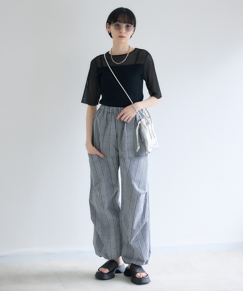 Paradise Picnic（パラダイスピクニック）の「cloche  シアーリブニットトップス（ニット/セーター・レディース・ホワイト/ブラック/ブルー・FREE）」の15枚目の写真